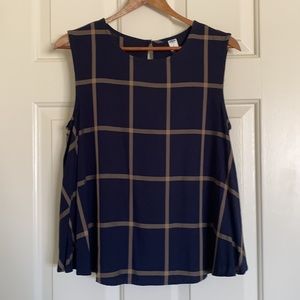 Navy Flowy Tank blouse